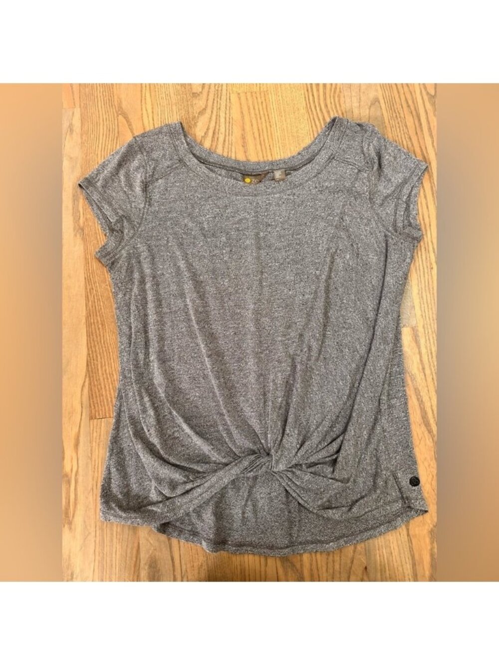 Zella Heather Gray Short Sleeve Knotted Tee